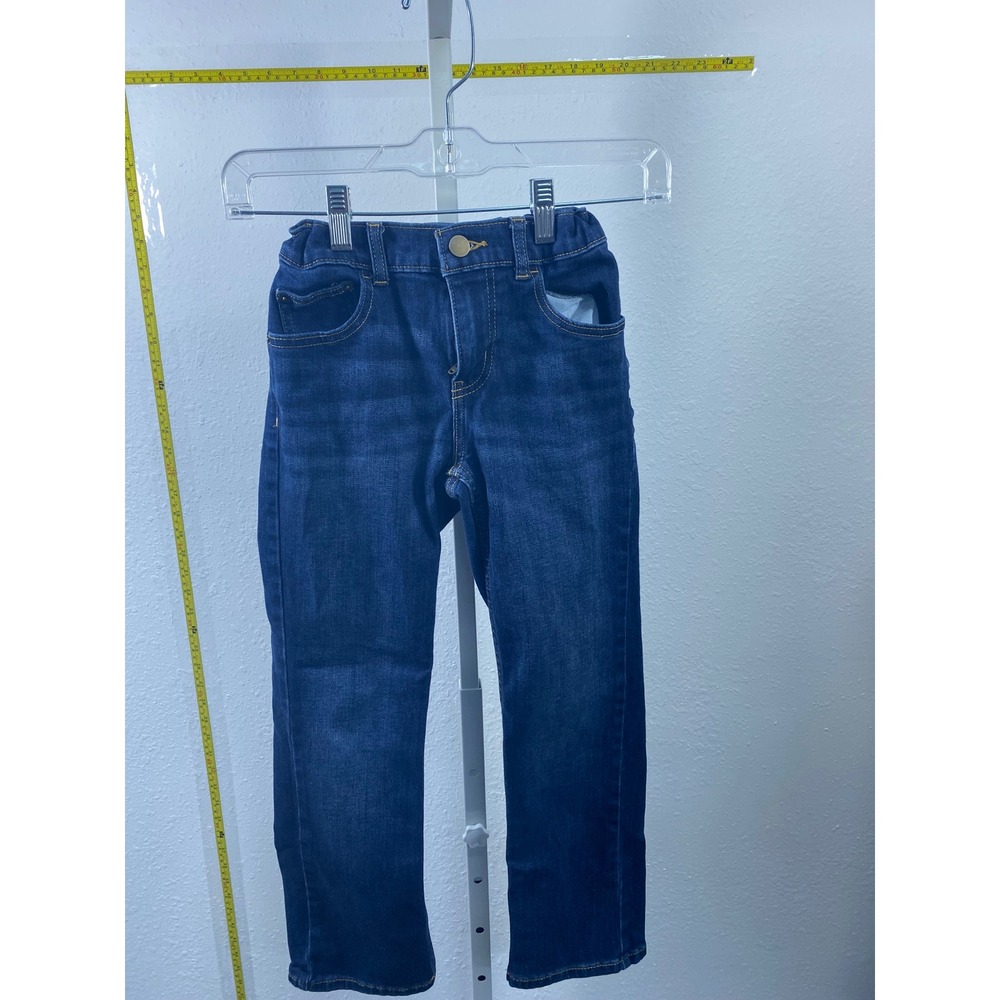 Wonder Nation Boys Straight Leg Jeans Dark Wash Denim Size 8 Elastic Waist